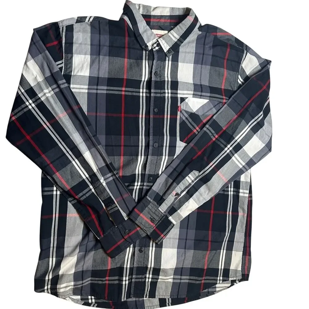Levi’s Men’s XL Plaid Button Down Shirt Long Sleeve Cotton Blend